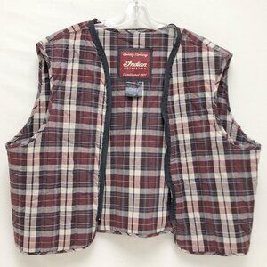 Men's Indian Motorcycles Red Plaid Zip-Out Liner for Jacket or Vest Size 2XL